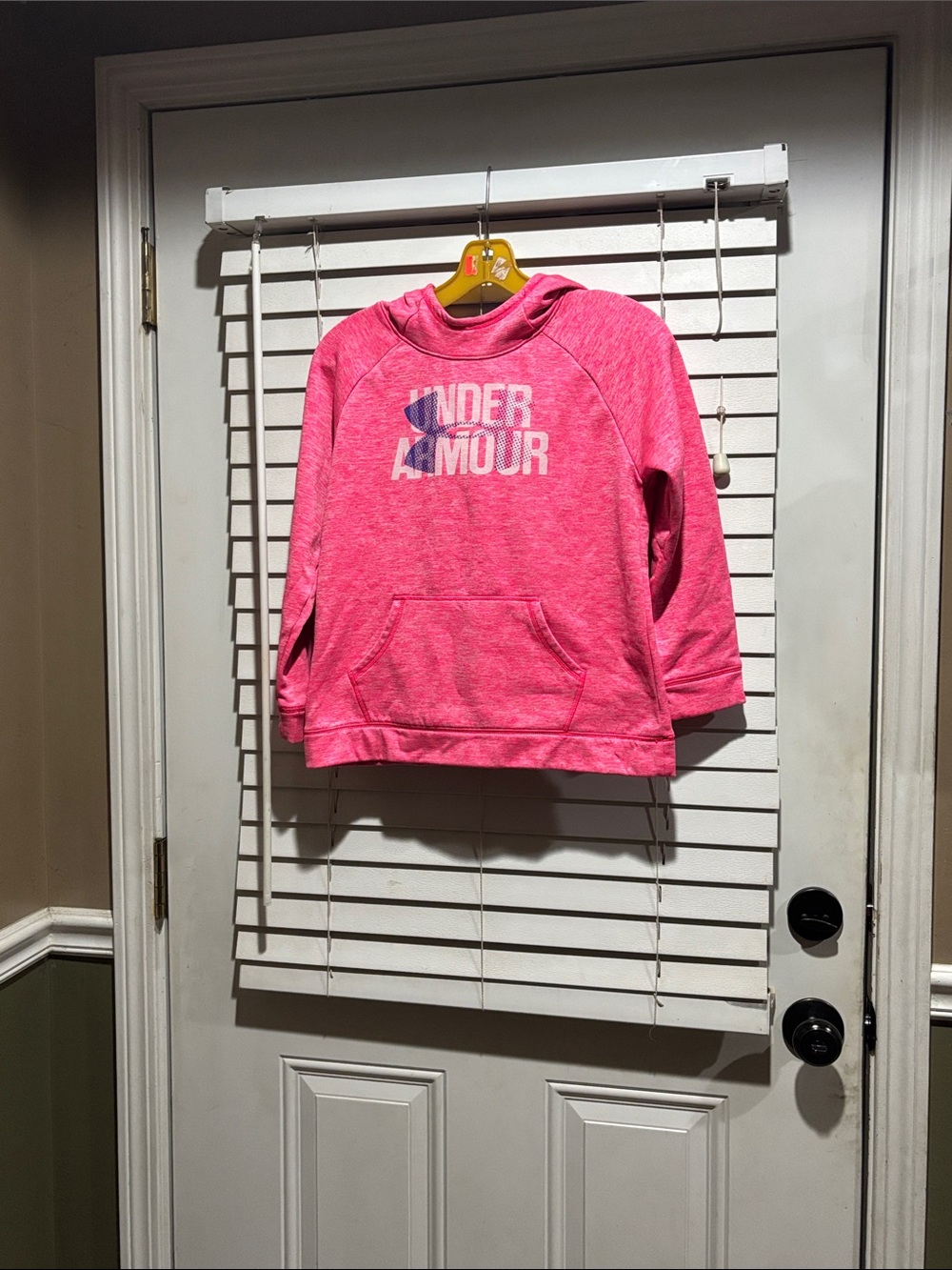 Under Armour Girls' Hot Pink Pullover Hoodie with Logo